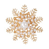 hengtong Snowflake Brooch Decorative Pin Fashion for Women Winter Snowflake Brooch Lapel Pin for Shirt Clothing Dress Scarf Decoration Gold