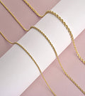 Jewelry Atelier Gold Chain Necklace Collection - 14K Solid Yellow Gold Filled Rope Chain Necklaces for Women and Men with Different Sizes (2.1mm, 2.7mm, or 3.8mm)