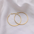 Flattened Gold Hoop Earrings for Women, 14K Real Gold Plated Hoops ,Hypoallergenic Lightweight Earring