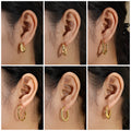 JeenMata 6 Pairs Multipack Everyday Women Earrings Gift Set in Yellow Gold Plating, Thick Open, Lightweight, Hoop Hypoallergenic Twisted Earrings for Women