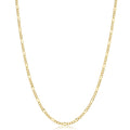 10k Solid Yellow Gold Figaro Link Chain Necklace (2.3 mm, 20 inch) | Unisex Necklace