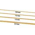 14k Yellow Gold Filled Round Wheat Chain Pendant Necklace (0.8 mm, 18 inch)