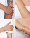 Jewelry Atelier Gold Filled Chain Bracelet Collection - 14K Solid Yellow Gold Filled Figaro Chain Bracelets for Women and Men with Different Sizes (4.7mm, 5.6mm)