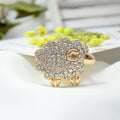 NUOLUX Animal Brooch Crystal Sheep Shaped Lapel Pin Dazzling Jewelry for Women(Golden)