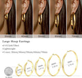 Bavsenic 14K Gold Hoop Earrings For Women,Large Gold Filled Hoops,Medium Hoop Earring,50mm/60mm/70mm