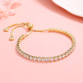 Swarovski Crystal Adjustable Tennis Bracelet in 14K Gold