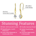 Cate & Chloe Veronica 18k Yellow Gold Plated Drop Earrings with Swarovski Crystals Gift for Women