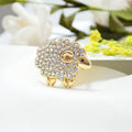 NUOLUX Animal Brooch Crystal Sheep Shaped Lapel Pin Dazzling Jewelry for Women(Golden)