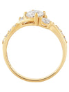 Brilliance Fine Jewelry Round 3-Stone Center Cubic Zirconia Engagement Ring in 10K Yellow Gold