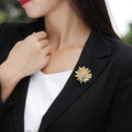 [Clearance] Floral Daisy Brooch Gold Plated Flower Enamel Crystal Insect Bee Brooches Pins for Women Jewelry Gift on Clearance