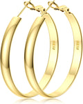 Bavsenic 14K Gold Hoop Earrings For Women,Large Gold Filled Hoops,Medium Hoop Earring,50mm/60mm/70mm