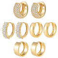 Small Gold Hoop Earrings for Women Hypoallergenic Lightweight 14K Gold Huggie Hoop Earrings Set Thick Huggies Hoops 4 Pairs