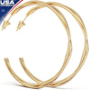 LavaPop Gold Hoop Rope Earrings, 14K Gold Plated Hypoallergenic Pair Female