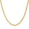 Real Genuine Solid 1/20 14K Yellow Gold Rope Chain Necklace 20 Inch 2 mm for Men and Women Golds