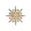 Elegant For Adults Snowflower Flower Shirt Accessories Zircon Anti-glare Rhinestone Lapel Pin Buckle Korean Badge Pin Men Collar Pins Women Brooches GOLD