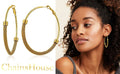 ChainsHouse Gold Hoop Earrings For Women,Minimalist Earrings Round Tube Hoops Mother's Day Birthday Earrings Gift 30/40/60/80mm(Box)