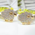 NUOLUX Animal Brooch Crystal Sheep Shaped Lapel Pin Dazzling Jewelry for Women(Golden)