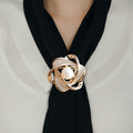 Baocc Brooches for Women Rhinestone Scarf Ring Buckle Clip Scarf Clip Versatile Brooch Brooch Pin Gold