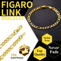 ChainsHouse Gold Bracelets for Women/Men,Figaro Link Chain Charm Bracelet Bangles Wrist Bracelets for Gift Jewelry 3/5/6/7/8/9/13 MM, 6.3"/7.5"/8.3"/9"(Box)