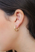 RoseJeopal Small Gold Hoop Earrings, 14K Gold Plated, Hypoallergenic, Sterling Silver, 3 Pairs