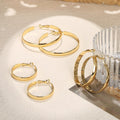 Bavsenic 14K Gold Hoop Earrings For Women,Large Gold Filled Hoops,Medium Hoop Earring,50mm/60mm/70mm