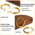 ChainsHouse Gold Hoop Earrings For Women,Minimalist Earrings Round Tube Hoops Mother's Day Birthday Earrings Gift 30/40/60/80mm(Box)