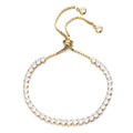 Swarovski Crystal Adjustable Tennis Bracelet in 14K Gold