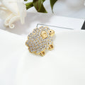 NUOLUX Animal Brooch Crystal Sheep Shaped Lapel Pin Dazzling Jewelry for Women(Golden)